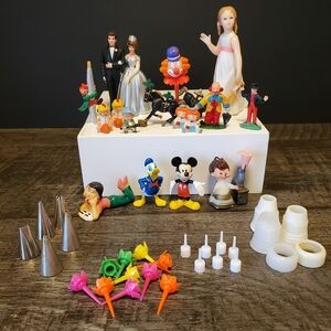 Vintage Assorted Character Cake Toppers Sets Trinkets